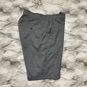 Hurley H2O-DRI Performance Men's Chino Shorts Size 30x9 Gray Heather Flat Front